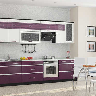 Прямая кухня из ЛДСП «Валерия» фиолетовая