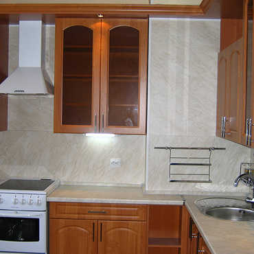 Угловая кухня «Ницца» из МДФ в пленке ПВХ коричневая